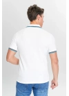 Erkek Beyaz %100 Pamuk Serin Tutan Fit Polo Yaka T-shirt
