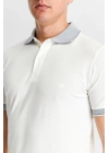 Erkek Beyaz %100 Pamuk Serin Tutan Fit Polo Yaka T-shirt