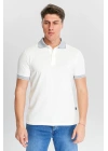Erkek Beyaz %100 Pamuk Serin Tutan Fit Polo Yaka T-shirt