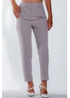 Kadın Gri Dar Paça Toka Detay Kadın Kumaş Pantolon