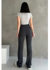 Kadın Gri Yüksek Bel Toparlayıcı Ispanyol Paça Pantolon