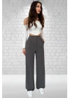 Kadın Antrasit Yüksek Bel Krep Kumaş Likralı Palazzo Pantolon