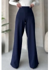 Kadın Lacivert Yüksek Bel Geniş Kesim Pantolon