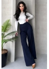 Kadın Lacivert Yüksek Bel Geniş Kesim Pantolon