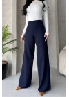 Kadın Lacivert Yüksek Bel Geniş Kesim Pantolon