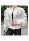 Kadın Beyaz Butik Mevsimlik Bomber Ceket