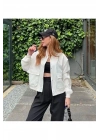 Kadın Beyaz Butik Mevsimlik Bomber Ceket