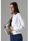 Kadın Beyaz Butik Mevsimlik Bomber Ceket