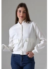 Kadın Beyaz Butik Mevsimlik Bomber Ceket