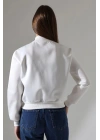 Kadın Beyaz Butik Mevsimlik Bomber Ceket
