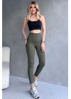 Kadın Yeşil Yüksek Bel Toparlayıcı Tayt Yüksek Kalite Spor Ve Günlük Kullanım