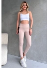 Kadın Bej Yüksek Bel Toparlayıcı Tayt Yüksek Kalite Spor Ve Günlük