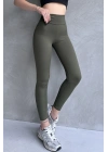 Kadın Yeşil Yüksek Bel Toparlayıcı Tayt Yüksek Kalite Spor Ve Günlük Kullanım