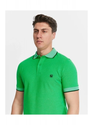 Erkek Yeşil %100 Pamuk Serin Tutan Fit Polo Yaka T-shirt