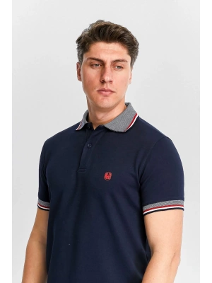 Erkek Lacivert %100 Pamuk Serin Tutan Fit Polo Yaka T-shirt