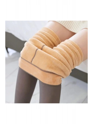 Termal Içi Peluşlu Siyah-ten Görünümlü Kışlık Külotlu Çorap