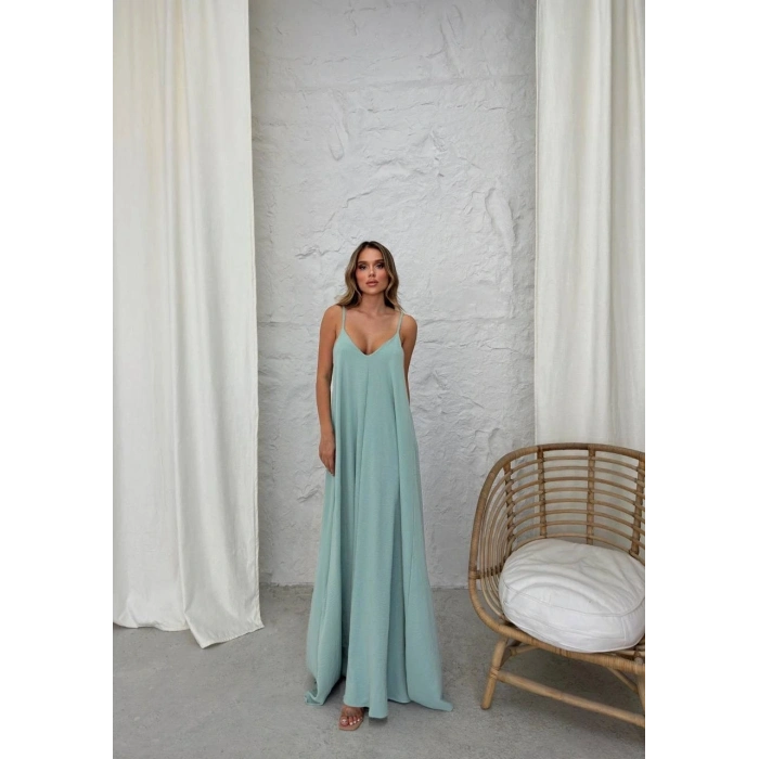 Aerobin uzun elbise çağla yeşili pt