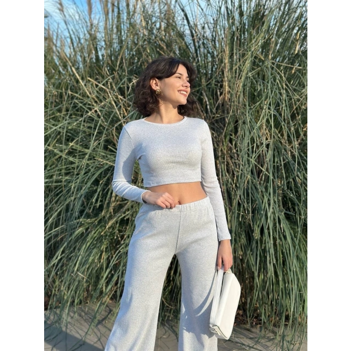 Bol paça altüst takım gri w1197