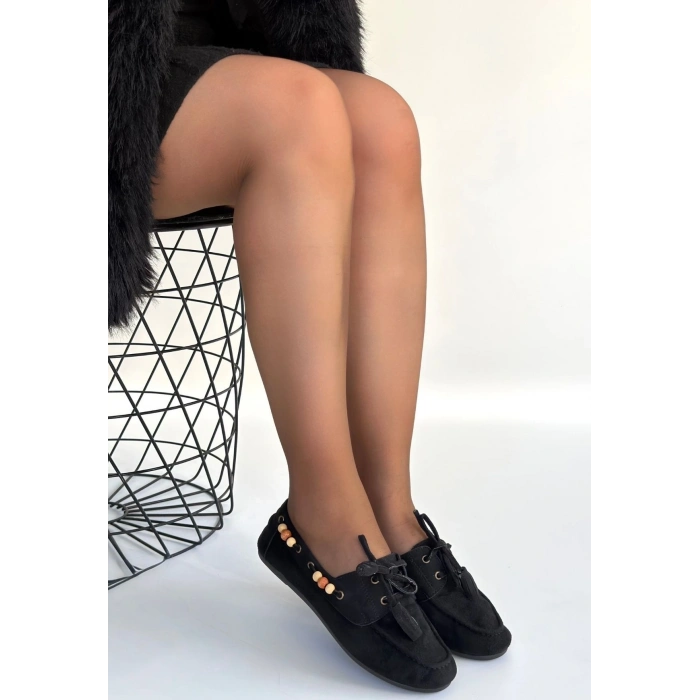 Elora Siyah Süet Babet