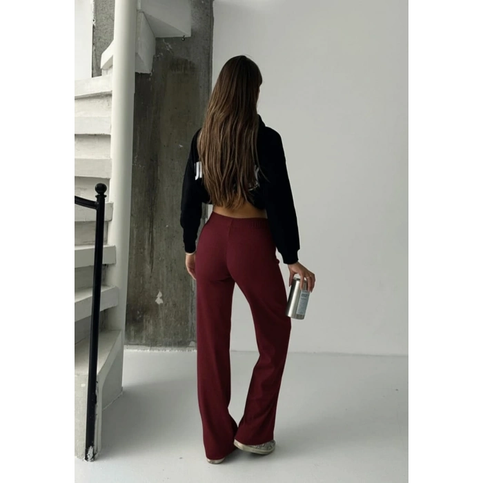 Fit comfort bej salaş pantolon bordo A6011