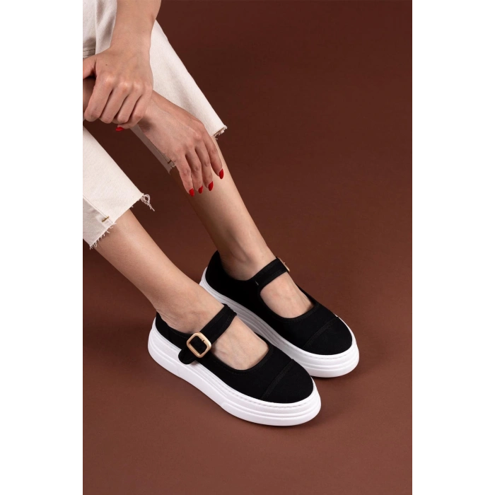 Lunni Siyah Keten Spor Ayakkabı