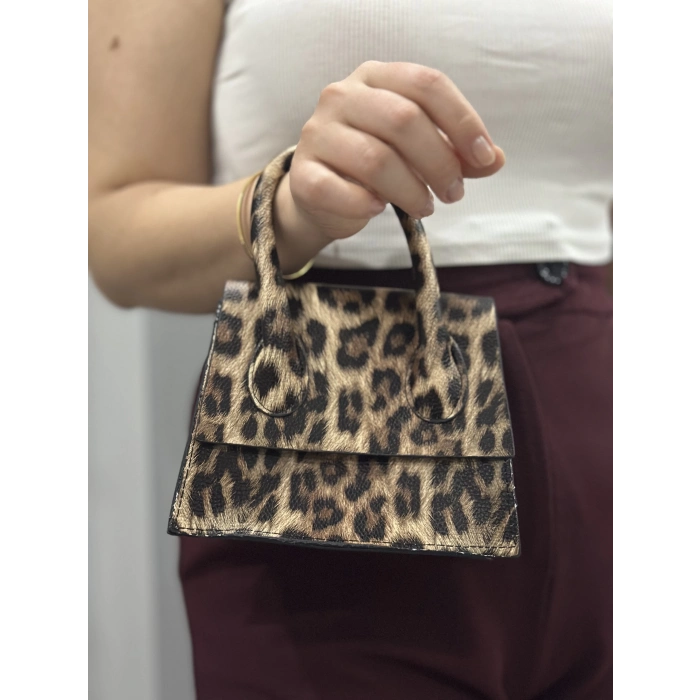 luxe leopar cilt çanta