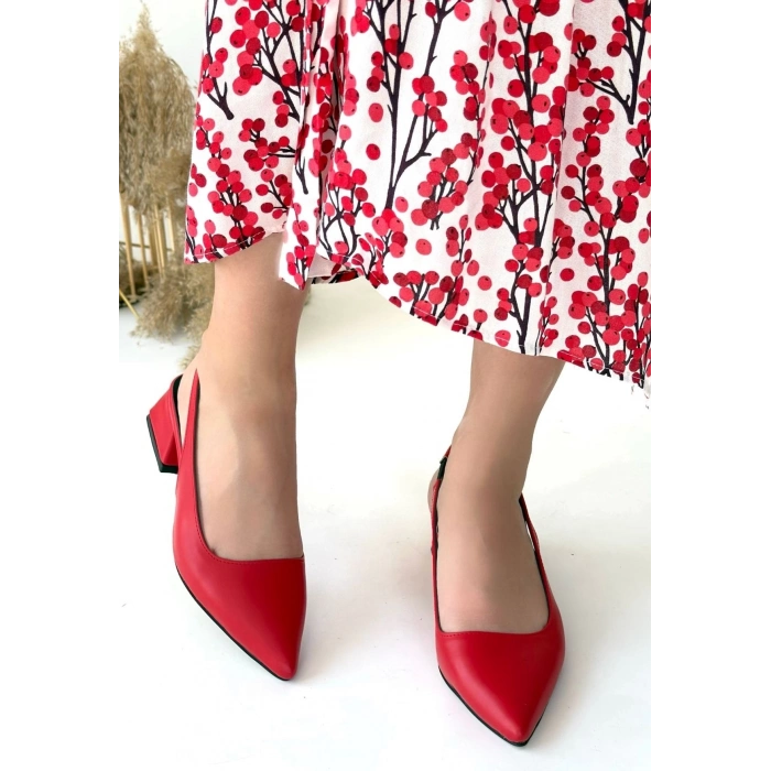 Morji Kırmızı Cilt Topuklu Ayakkabı