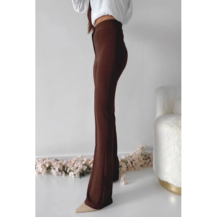 Önü cumalı ithal krep pantolon