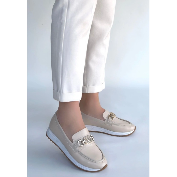 Otra Bej Cilt Babet Ayakkabı