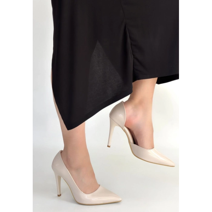 Pley Bej Rugan Stiletto Ayakkabı