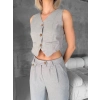 Essential yelek pantolon takım gri s255254