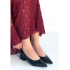 Ferla Siyah Cilt Topuklu Ayakkabı