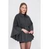 Kemerli kaşe panço antrasit pt