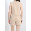 Şortlu Ayrobin takım bej