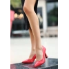 Ulba Kırmızı Cilt Stiletto Ayakkabı