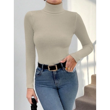 Balıkçı yaka dar kesim kaşkorse kazak bej w3103