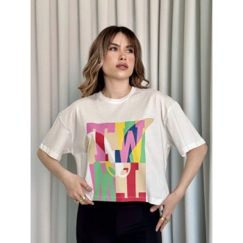 Baskılı crop tişört