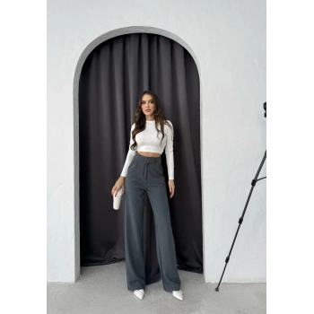 Cırtlı pantolon krep füme pt