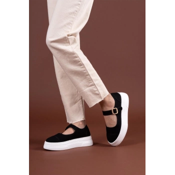 Lunni Siyah Keten Spor Ayakkabı