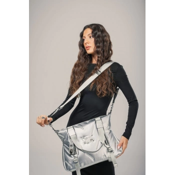 Tiven Gri Cilt Omuz Ve Kol Çantası