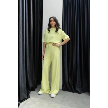 Tshirt alt üst modal takım sarı