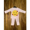 3-12 aylık emoji detalı takım pembe