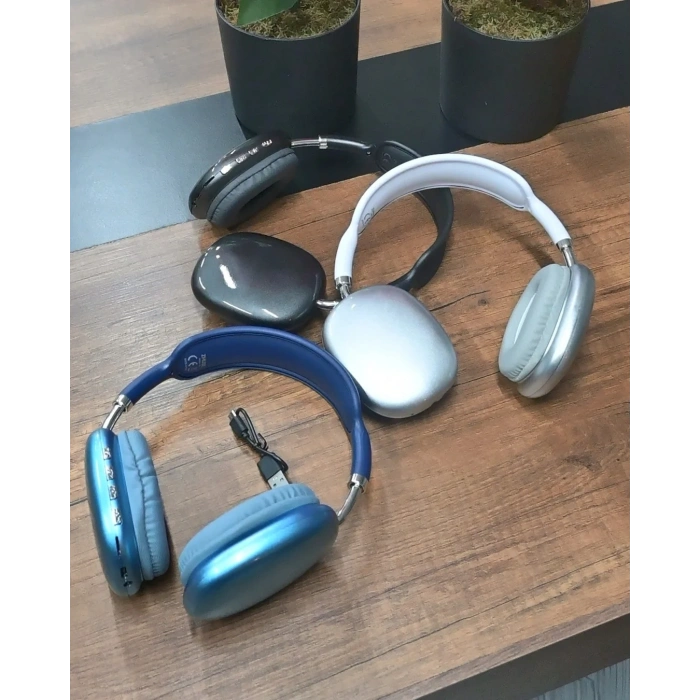 P9 Kablosuz Kulaküstü Mavi Kulaklık