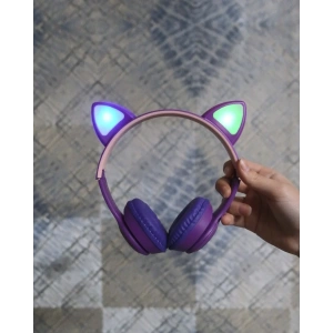 Kedi Kulaklı Kablosuz Mor Kulaklık