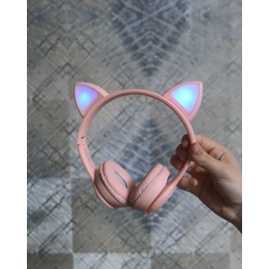 Kedi Kulaklı Kablosuz Pembe Kulaklık