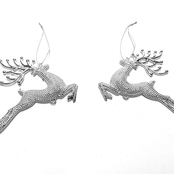 2li Gümüş Geyik Süs