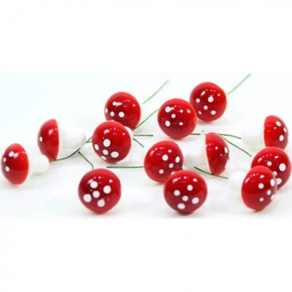 200 Adet Büyük Kırmızı Renk Mantar Süs