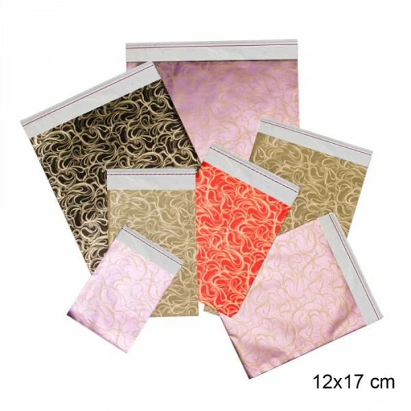 50li Desenli Lüks Metalize Poşet 12x17