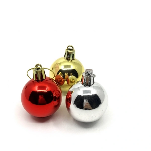 6 lı Tek Renkli Cici Top 4 cm (Gold-Silver-Red)