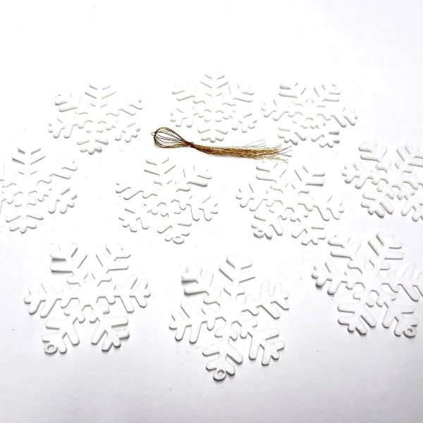 Beyaz Simli Ve Kar Tanesi Keçe Yılbaşı Ağacı Süsü 20 Adet